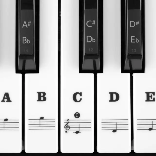88 Touches 61 Touches 54 Touches Piano Transparent Autocollants Claviers  Electroniques Autocollants Onglets Notes de Musique Autocollants Clés
