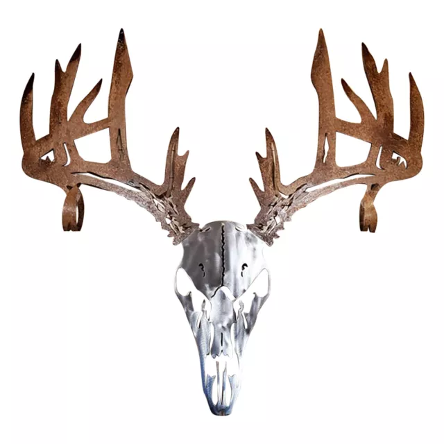 Metal Deer Skull Bow Rack Or Shotgun Rack Deer Head Wall Mounted Hunting Decor 2