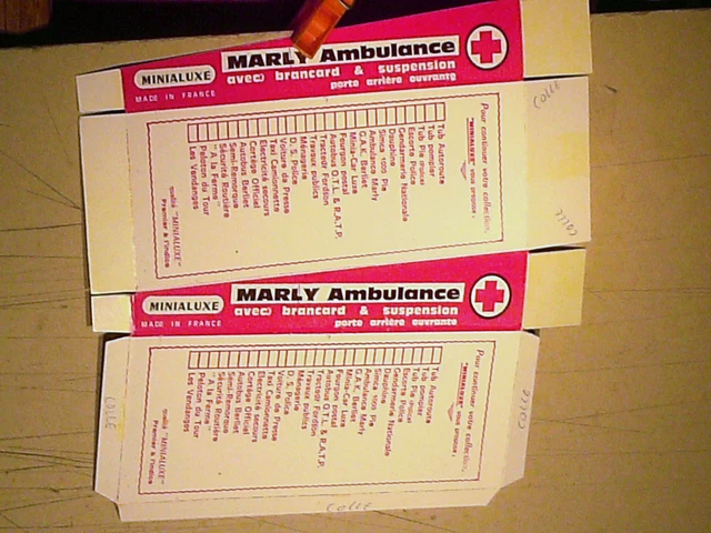 REPLIQUE SOCLE DE BOITE SIMCA MARLY AMBULANCE (ech.1/32)  MINIALUXE 1962/69