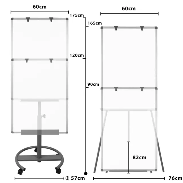Flipchart Magnettafel Whiteboard Moderationstafel Moderationswand & 12 Magnete 2