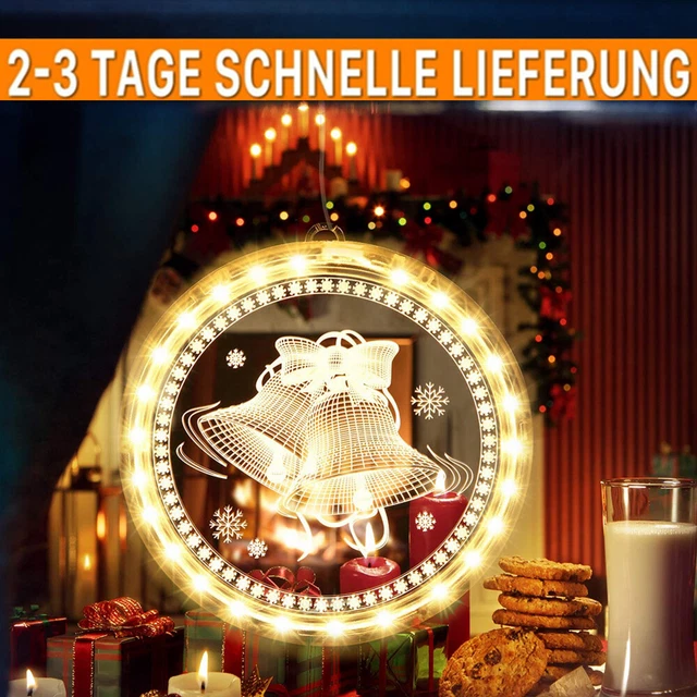 LED FENSTERBILD WEIHNACHTEN Fensterbeleuchtung Weihnachten Fensterdeko