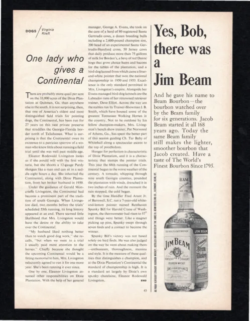 1963 Jim Beam Kentucky Straight Bourbon Whiskey Sports Illustrated Print Ad Ori
