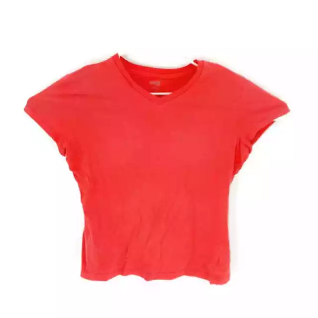 Danskin Now Womens Shirt Top Pink Short Sleeve V Neck XL 16-18