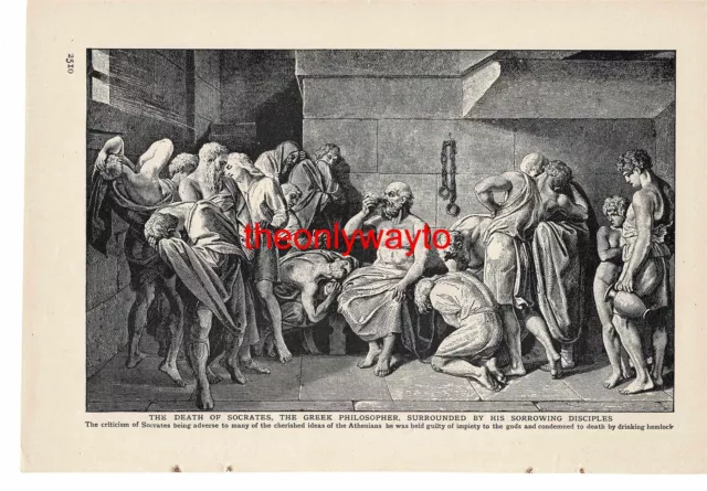 Death Of Socrates, Greek Philosopher, Book Illustration (Print), c1907