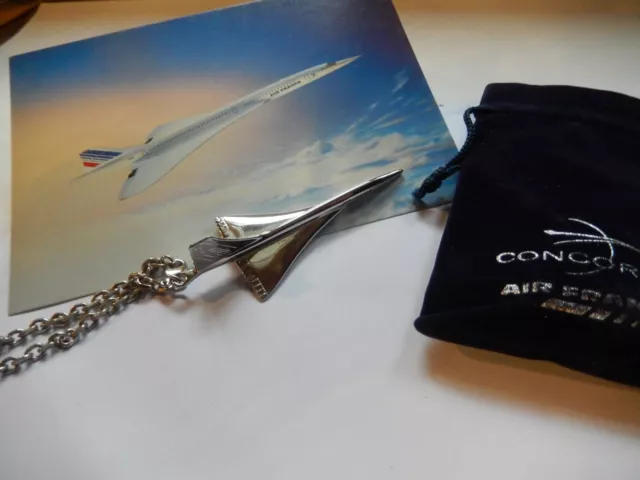 Porte Clef Concorde Nf Collector Air France Argent Presentation Pochette Suedine