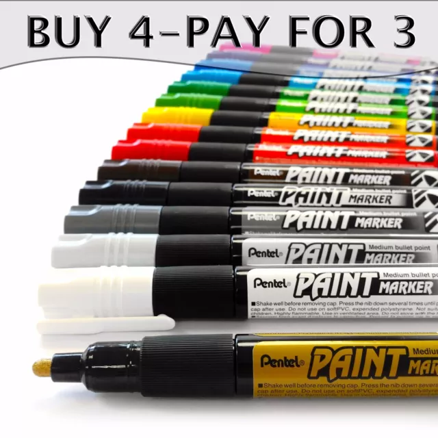 Stylos marqueurs de peinture cellulose permanents Pentel - MMP20 - Simple - Acheter 4, payer pour 3