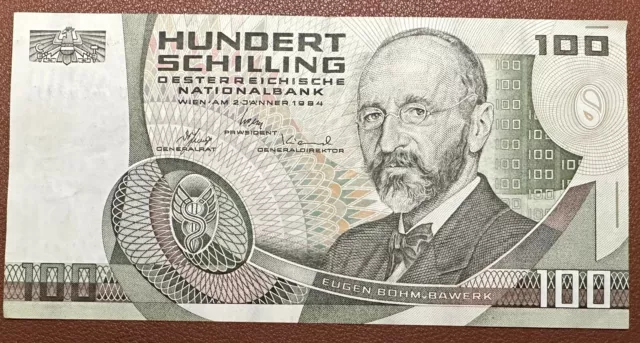 1984 Austria 100 Hundert Schilling Banknote Circulated