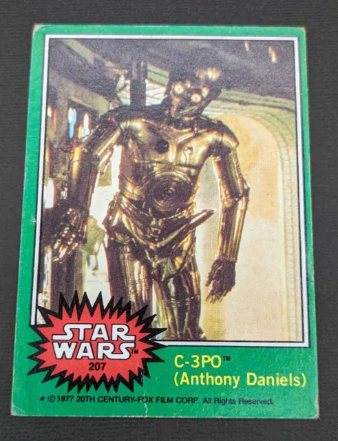 Star Wars GOLDEN ROD Error Card #207 (1977) Vintage Topps Trading Card C-3PO