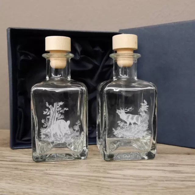 Vinagre + Aceite Jarras Set Con Caza Decoración Cada 200ML de Regalo Cristal Neu