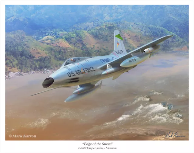 F-100D Super Saber Aviation Art Print 11" x 14"