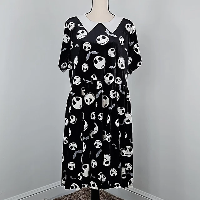 torrid nightmare before christmas dress Plus Size - Disney The Nightmare Before Christmas Mini Velvet Collared Dress