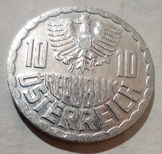10 Groschen 1980 Austria Coin Republik Österreich Imperial Eagle