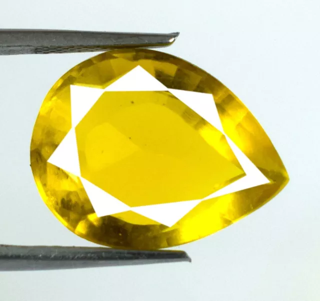 Poire 7.95 CT Traitée Jaune Kunzite Spodumene Gemme Naturel Certifié B23274