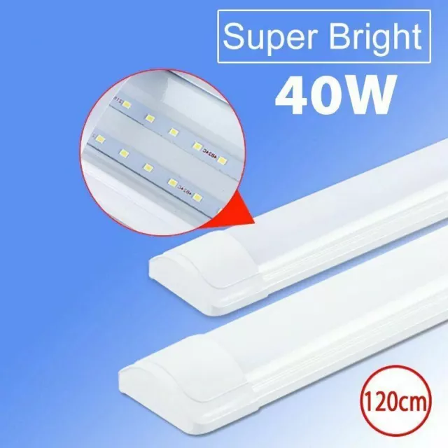 10pcs 4FT LED Batten Tube Light Garage Ceiling Panel Lamp For Workshop Office UK