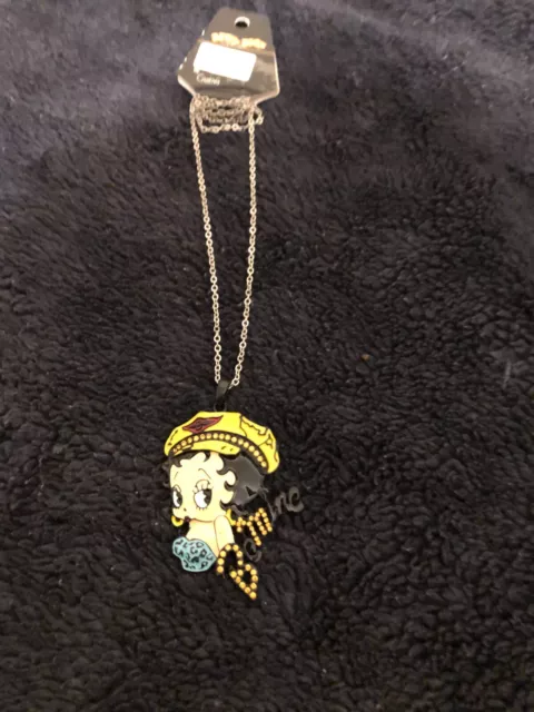 King Features Betty Boop Rhinestone Yellow Pendant Necklace Be Mine