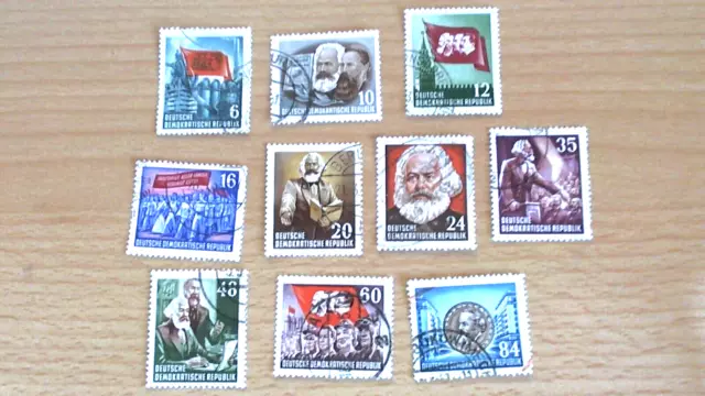 DDR Michel Nr. 344 - 353 ; 70.Todestag von Karl Marx von 1953 rundgestempelt