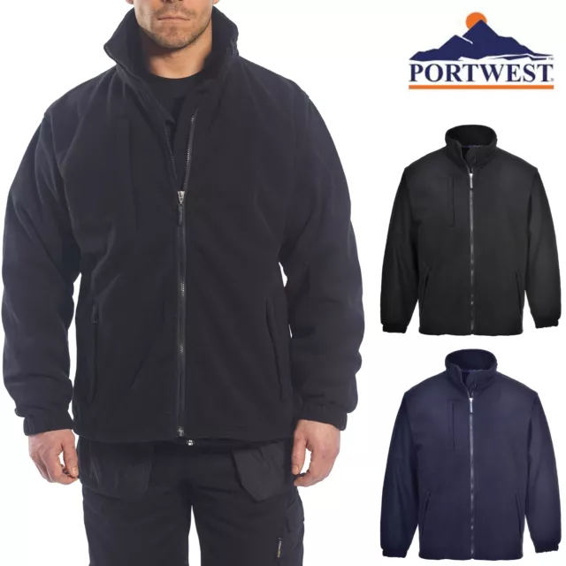 Portwest Mens BuildTex Workwear Laminated Showerproof Anti Pill Fleece Jacket