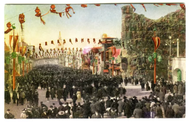 1915 PPIE SAN FRANCISCO PANAMA-PACIFIC~MASSIVE EXPO CROWD in the ZONE~POSTCARD