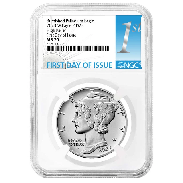 2023-W Burnished $25 American Palladium Eagle NGC MS70 FDI First Label
