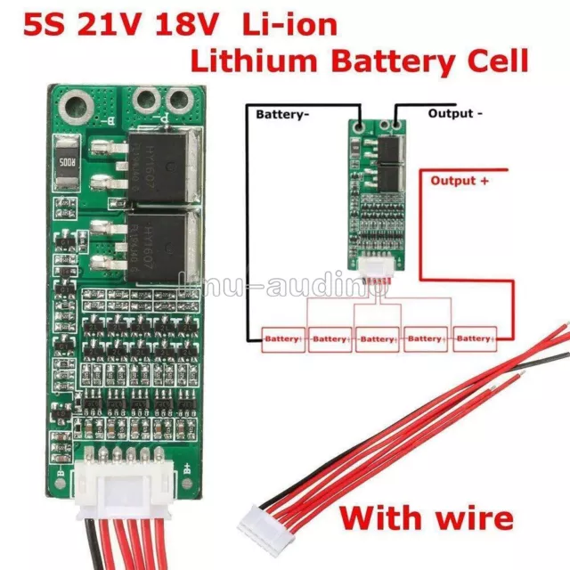 5S 15A BMS Protection PCB Board For 5 Packs 18650 Li-ion Lithium Battery Cell