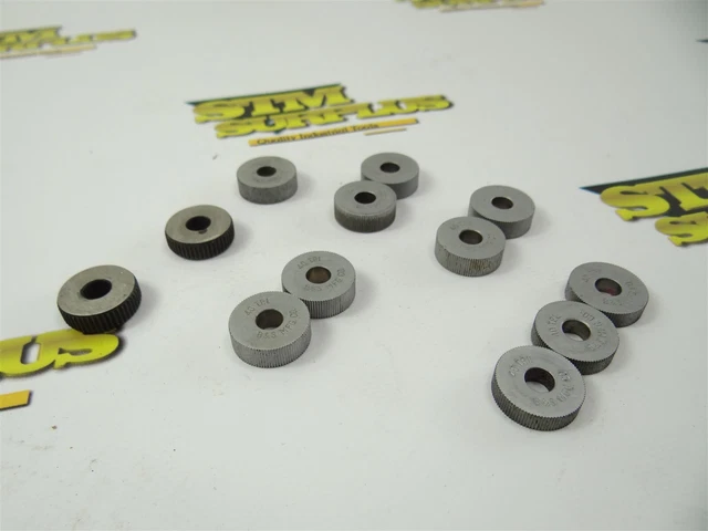 12 Assorted Hsss Knurls 3/4" Od X 1/4" Id X 3/16" & 1/4" Widths Brown & Sharpe