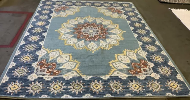 BLUE / GOLD 8' X 10' Back Stain Rug, Reduced Price 1172667854 BLM902M-8