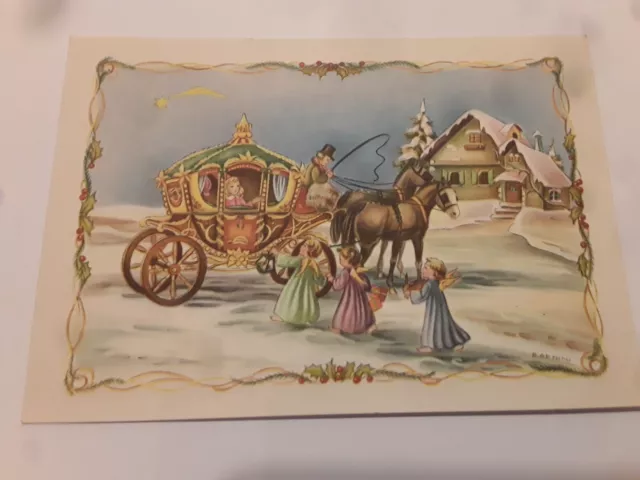 Cartolina Illustrata Originale 1960 Buon Natale - illustratore Barnini