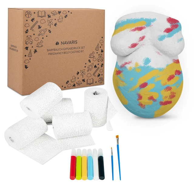 Kit 3D de huellas de yeso para barriga de mujer embarazada Navaris