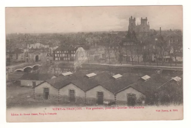 CPA 51  VITRY-le-FRANÇOIS : VUE PRISE DU QUARTIER DE LA CAVALERIE (MARNE) ÉCRITE