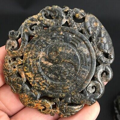 Exquisite Chinese Old Jade Carved *4 Beast* Pendant Amulet  Z4