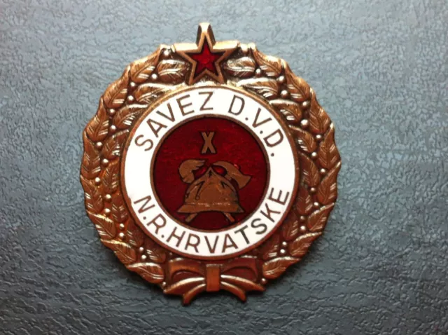 EXTRA RARRE- YUGOSLAVIA Medal - FIREFIGHTERS ASSOCIATION OF CROATIAN