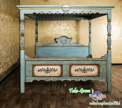 Voglauer Anno 1700 Altblau Landhaus Poster Bed Double Bed Double Bed Bedroom 3