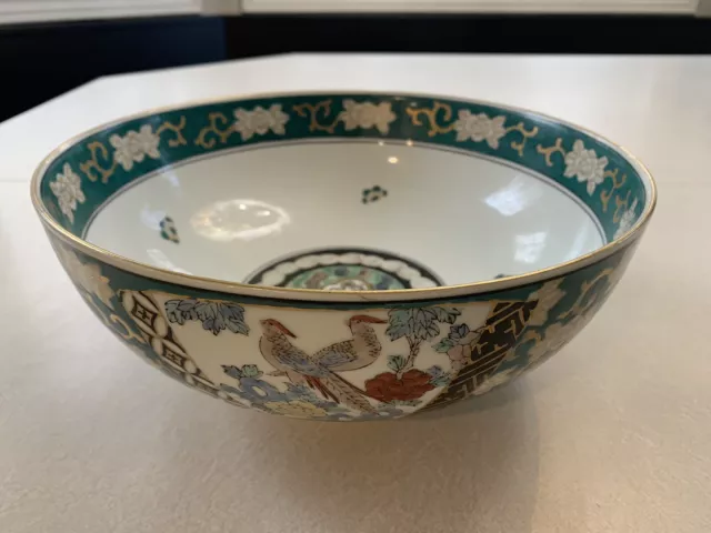 Japanese Hand painted Satsuma large Serving Bowl, vintage 11"X4.5", Scenes, gold