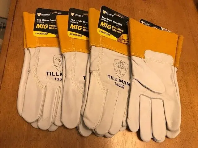 Tillman 1350 Unlined Cowhide MIG Welding Gloves SMALL (4 PAIRS ) NWT FAST SHIP