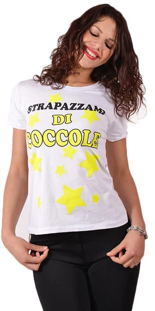 T-Shirt Donna Manica Corta Estiva Maglietta da Estata Bianca Cotone Divertente 2
