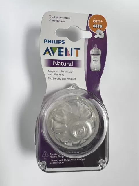 Philips Avent BPA-frei natürliche Fast-Flow-Nippel 2 Stück 6Monate+ Fläschchen