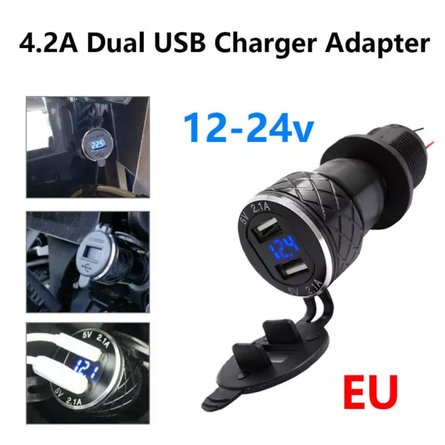 5V 2.1A For BMW R1200GS Triumph Tiger 800 XC Hella DIN to USB Motorcycle Charger 2