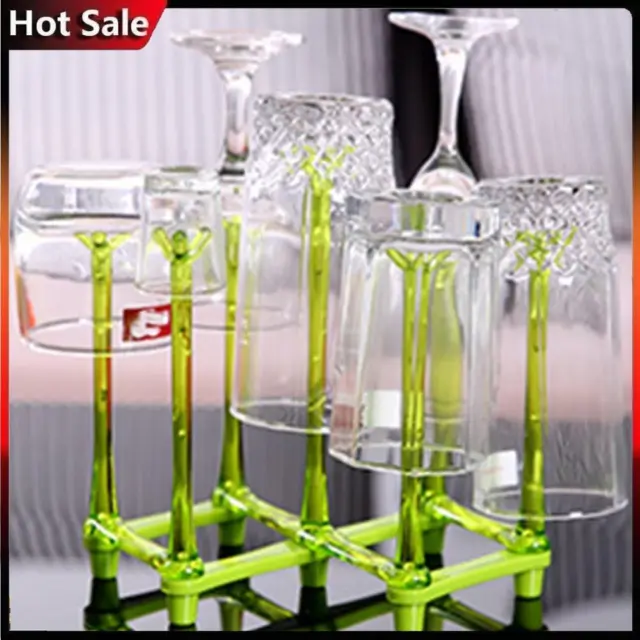 Glass Cup Bottle Drying Rack Drainer Shelf Holder Kitchen Organizer (Green)