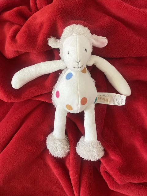 🇫🇷 Doudou Peluche Mouton/Agneau Ecru Ronds Rouge Vert Orange Marese  Neuf