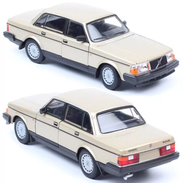 Welly NEX 1/24 Scale Volvo 240GL Diecast Car Model Toy Vehicles Replicas Gold