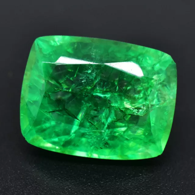 9-11  Cts Natural Zambian Green Emerald Cushion Cut Certified AAA+ Gemstone