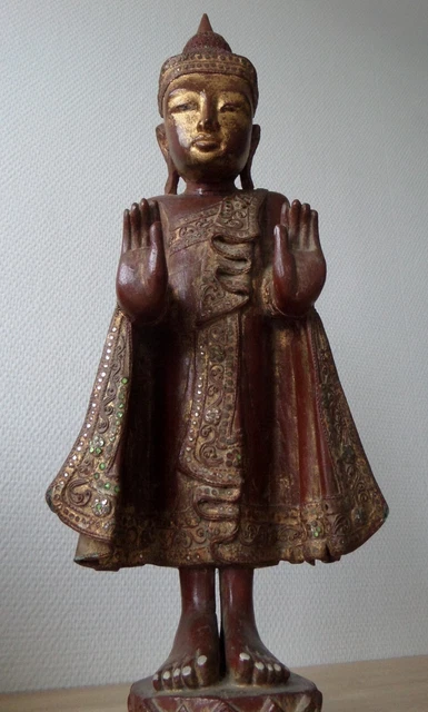 Antique Ancien wooden Burmese BUDDHA BOUDDHA bois Birman Birmanie Burma Myanmar