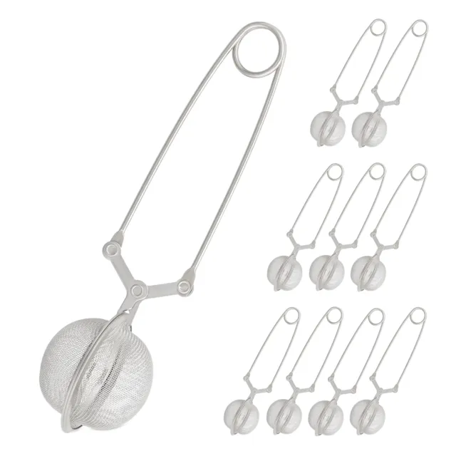 Set 10 Pinze Infusori Tè Colino Uovo Palla Infuser Tea Acciaio Inox Ø 4 cm