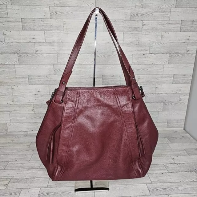 Kooba Maroon Leather Expandable Shoulder Bag **see desc. for condition**