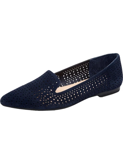 ALFANI Womens Navy Step N Flex Poee Almond Toe Slip On Leather Loafers 7.5 M