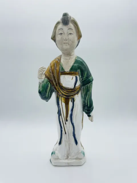 Vintage Chinese Ceramic Large Statue Figurine  17 inches Tall 2