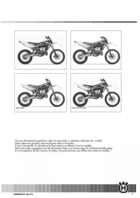 Husqvarna Wr 250 2008 Reparatur Werkstatt Service Manual Nachgedruckt Kammgebunden 2