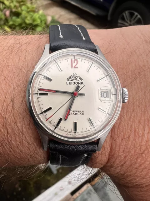BEAUTIFUL RARE SWISS made Leijona vintage mechanical watch men finnish ...