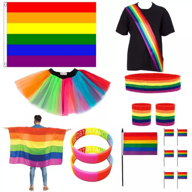 Pride Rainbow Accessories LGBTQ Parade Festivals Gay Colourful Fancy Dress Party