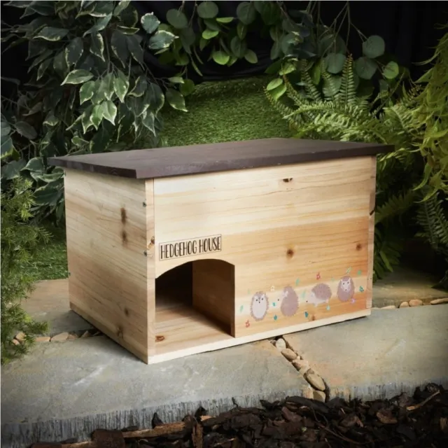 Casa de erizo estación de alimentación al aire libre refugio de animales pequeños jardines
